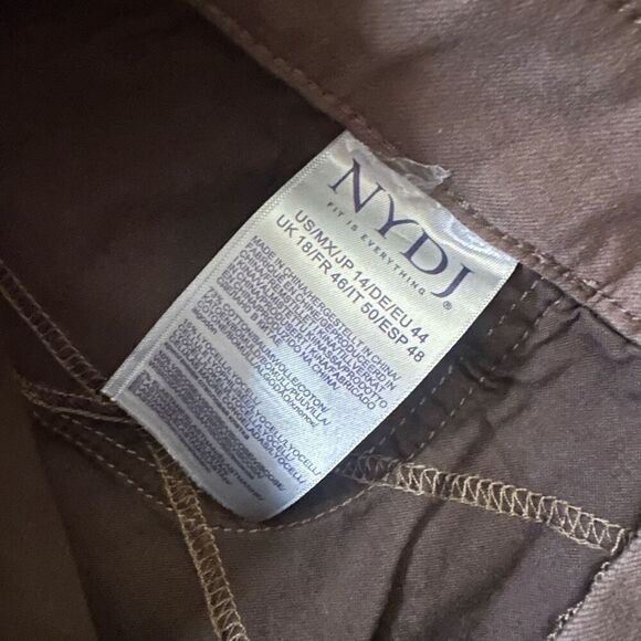 NWT Nydj brown Marilyn straight jeans pants 14 - Picture 6 of 11